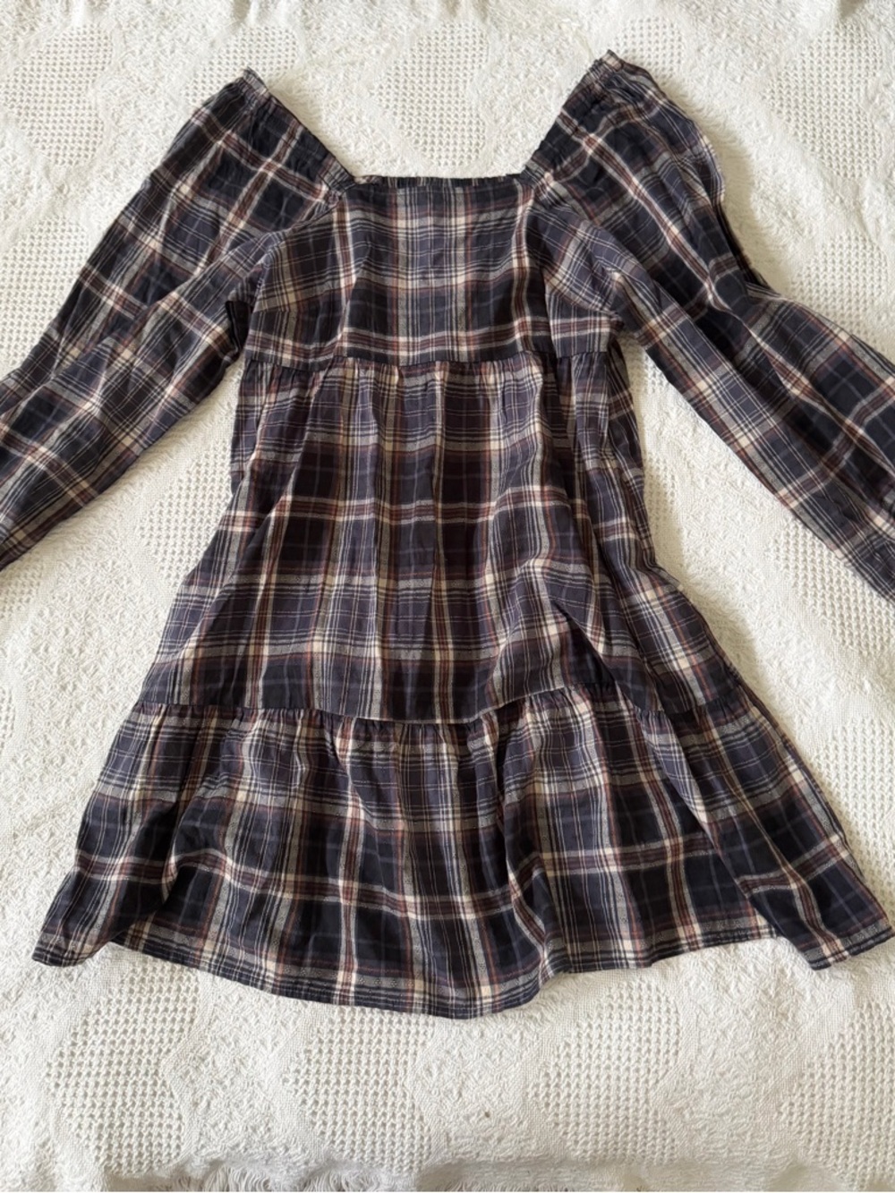 Target Plaid Mini Dress in Navy and Cream